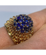 VIVID BLUE Natural Sapphire 14K Gold Unisex Ring w. GEM REPORT, Offer we... - £2,035.36 GBP