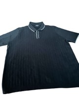 Express Men’s Ribbed Knit Polo Sweater Xl Black : White Trim - £18.39 GBP