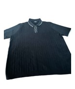 Express Men’s Ribbed Knit Polo Sweater Xl Black : White Trim - €19,94 EUR