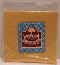 Cambridge Cross Stitch Fabric Hardanger 22 Count Gold Yellow Cotton 12”x... - $5.90