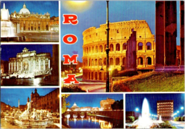 Postcard Italy, Rome 6 Monuments and Historic Sites to Visit - £3.88 GBP