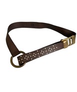 Linea Pelle Brown Leather Brass Ring Hip Belt Small - $38.00