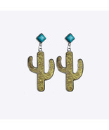 Turquoise Cactus Earrings - $38.33 CAD