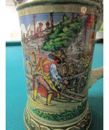 COVERED GERZ BEER STEIN MAN CARRIAGE HORSES WINE TONELS 7&quot; - $1,405.44 MXN