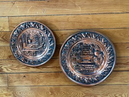 Lot of Coppercraft Guild Acorn &amp; Oak Leaf Copper Plates Pioneer Fireplac... - £11.71 GBP
