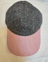 Infinity Headwear Ladies Baseball Cap Hat Gray W Stars &amp; Red Stripes NEW - £11.41 GBP