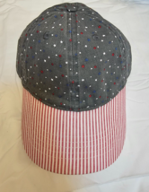 Infinity Headwear Ladies Baseball Cap Hat Gray W Stars &amp; Red Stripes NEW - £11.37 GBP