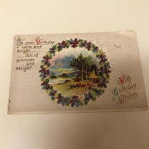Antique Post Card Best Birthday Wishes Happy Birthday Poem Home Hoosick Falls NY - £7.55 GBP