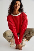 We The Free by Free People Jayson Ringer Thermal Top Red ( S ) - £62.55 GBP