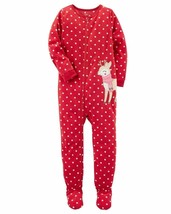 Carter&#39;s Baby Girls 1-Piece Footed Fleece Pajamas, Red, 4T - £5.92 GBP