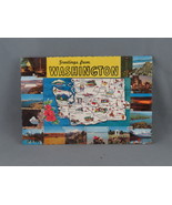 Vintage Postcard- Washington State Map and Major Attractions - Dexter Press - $20.50 CAD