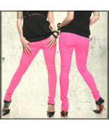 Lip Service Rock N Roll Skull Womens Junkie Skinny Jeans Hot Pink $100 N... - $24.00
