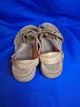 Taos Sandals Women Trulie Camel Slingback Strappy Beige Leather Wedge Size 10.5 - £22.17 GBP