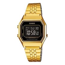 Casio LA680WGA-1B Women&#39;s Vintage Digital Gold Tone Stainless Steel Watch - £42.81 GBP