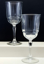Luminarc Arcade Bengale Water Goblets Set of 2 Clear Paneled Glasses Arcoroc - £18.88 GBP