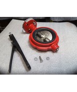 MIDWEST HOSE BUNAN 4&quot; WAFER BUTTERFLY VALVE + HANDLE RED NEW $99 - $59.24