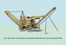 No.2 &#39;Keystone&#39; Corn Husker and Fodder Shredder with Gear for Horse Power - Art  - $21.99+