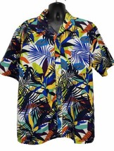 Hawaiian Shirt Men’s Multicolour Leaf Relaxed Fit By Fueteventura Ocean ... - £17.81 GBP