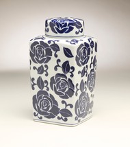 AA Importing 59949 12 Inch Square Blue &amp; White Jar - £75.90 GBP