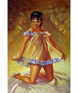 24x36 inches Gil Elvgren style  stretched Oil Painting Canvas Art Wall Decor 29D - $250.00