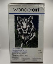 New Sealed Wonder Art by Caron Latch Hook Kit White Tiger 24&quot; x 34&quot; Box ... - $349.60 MXN
