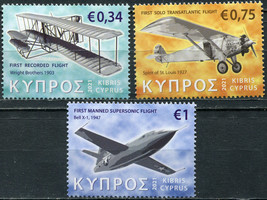 Cyprus 2021. Aviation History (MNH OG) Set of 3 stamps - £4.90 GBP