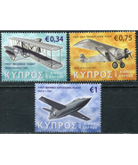 Cyprus 2021. Aviation History (MNH OG) Set of 3 stamps - £4.91 GBP