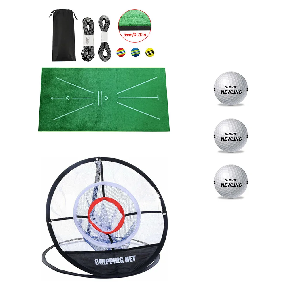 Sporting Golf Swing Training Aids Set Golf Swing Hitting Mat Practice Training B - £34.61 GBP