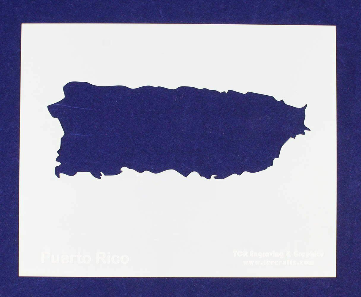 Puerto Rico Territory Stencil 14 Mil 8&quot; X 10&quot; Painting /Crafts/ Templates - $15.52