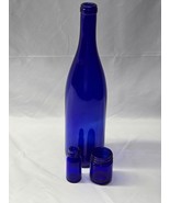 Vintage COBALT BLUE 12&quot; Bottle Bud Vase, Emerson Drug BROMO-Seltzer, Vap... - $16.62