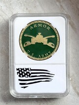 NEW U.S. Army Armor Challenge Coin With Case - £11.78 GBP