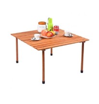 Wooden Folding Indoor Outdoor Table Deck Patio Camping Picnic Roll up Table - £68.00 GBP
