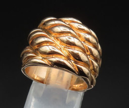 ROSS SIMON 925 Silver - Vintage Gold Plated Croissant Dome Ring Sz 7 - RG24951 - £52.86 GBP