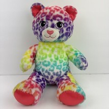Build A Bear Rainbow Leopard Plush Lisa Frank Inspired w Heart Beat and Sound - £13.99 GBP
