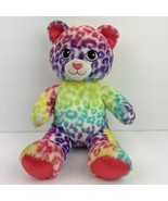 Build A Bear Rainbow Leopard Plush Lisa Frank Inspired w Heart Beat and Sound - $17.80