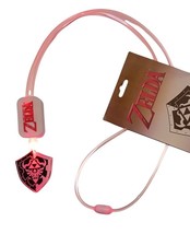 The Legend of Zelda Light Up Necklace Link Shield Black &amp; White w/Red Light - £9.83 GBP