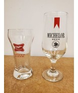 Lot of 2 Beer Glasses - Michelob Footed Glass and Miller High Life Glass - £13.93 GBP