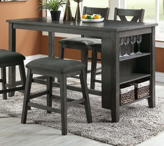 Modern Counter Height Dining Table w/ Storage - Gray - £574.72 GBP