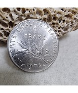 1974 France 1 Franc Coin Nickel Vintage European Currency – La Semeuse D... - $12.22 CAD