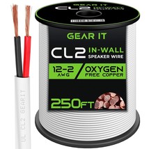 GearIT 12/2 Speaker Wire (250 Feet) 12AWG Gauge - in Wall Audio Speaker ... - $275.99