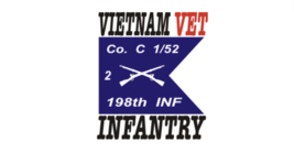 4&quot; army vietnam vet co c 1-52 198th infantry bumper sticker decal usa made - £21.32 GBP