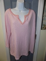 Covington Pink Beaded Sweater Size 16W/18W Women&#39;s New - £19.95 GBP