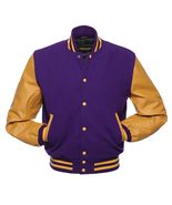 Edgy Leather Sleeve Varsity Jacket - $55.00
