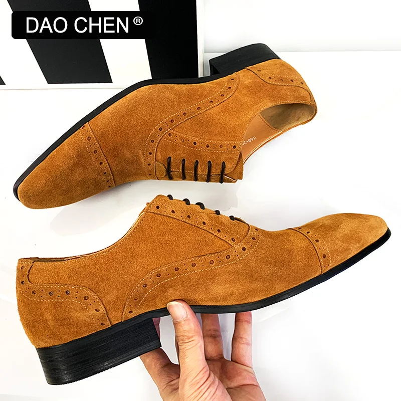 Elegant men oxford shoes lace up mens dress sued shoes black brown pointed toe men s thumb200