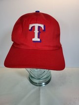 Texas Rangers Embroidered Logo Genuine Merchandise Red Baseball Hat Cap - £9.91 GBP