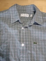 Lacoste Button-Down Shirt Mens Size 38 Window Pane Plaid Casual Long Sleeve - £19.28 GBP