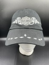 Harley Davidson Women&#39;s Hat Embellished Studs Black Silver Cap Motorcycle - £13.89 GBP