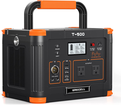 519Wh Outdoor Solar Generator Backup Battery Pack with 2 110V AC Outlets... - £344.50 GBP