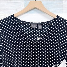 Chicos Travelers Floral Dot Tunic Top Black White Short Sleeve Womens Large 2 - £49.70 GBP