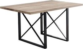 Monarch Specialties I Dining Table - 36&quot;X 60&quot; / Dark Taupe/Black Metal, - £238.99 GBP